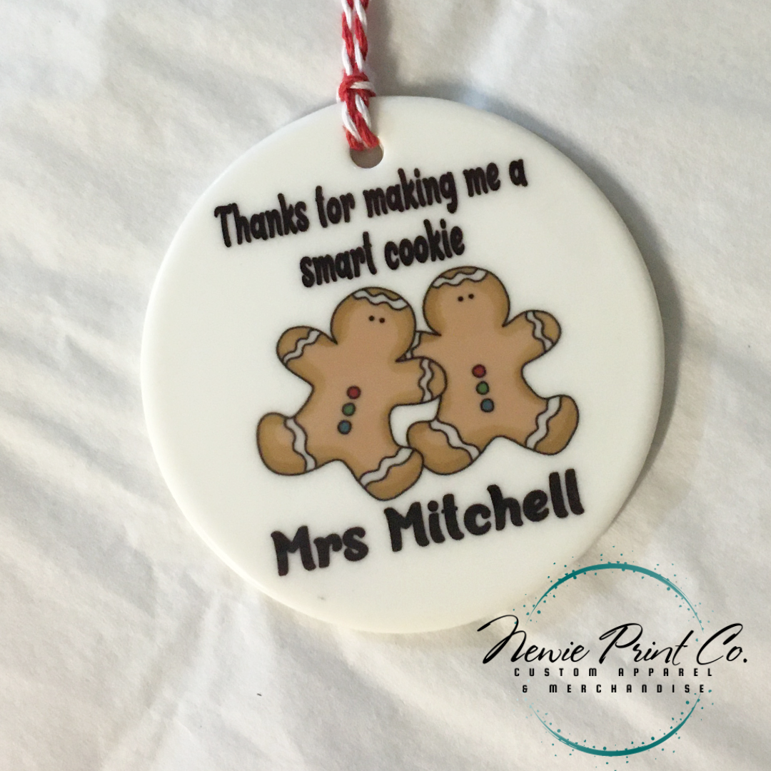 Personalised Teacher Ornament Smart Cookie - Christmas Keepsake