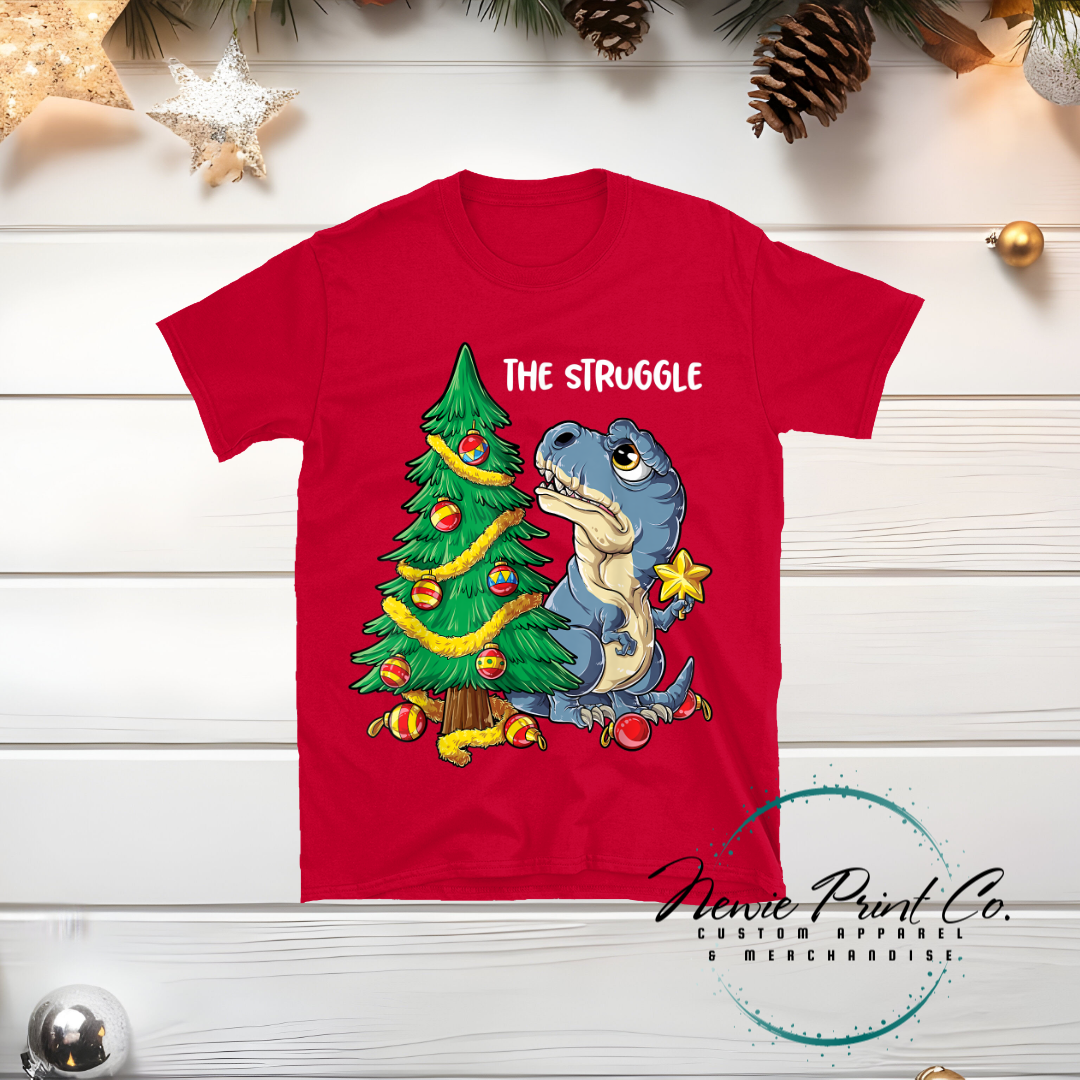 Dino Struggle - Christmas T-shirt