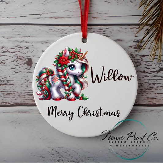 Personalised Ornament Christmas Unicorn - Christmas Keepsake