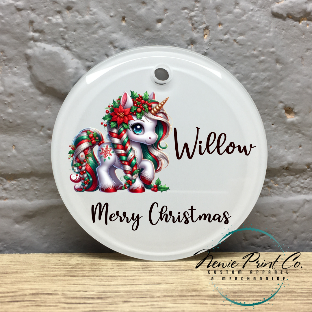 Personalised Ornament Christmas Unicorn - Christmas Keepsake