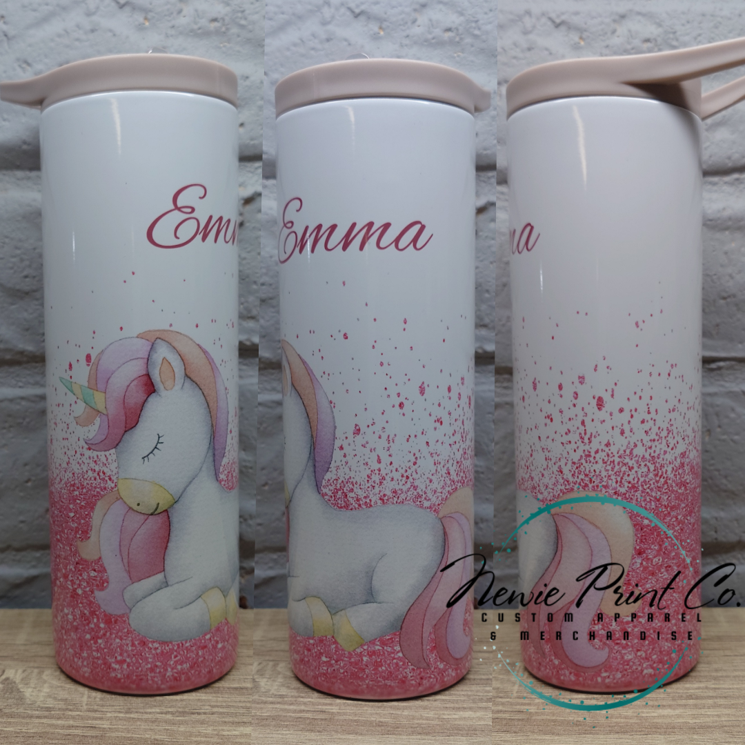 Unicorn - Insulated 20oz Kids Flip Top Drink Bottles - Printed