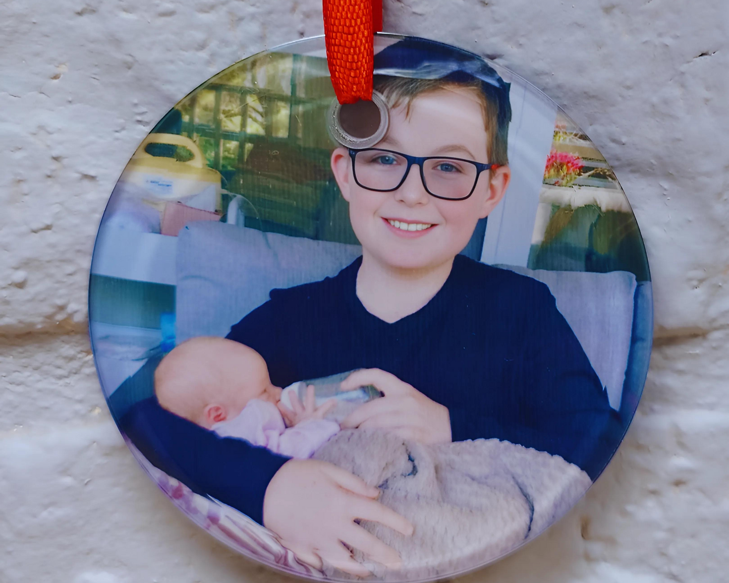 Custom Photo Glass Ornament - Christmas Keepsake