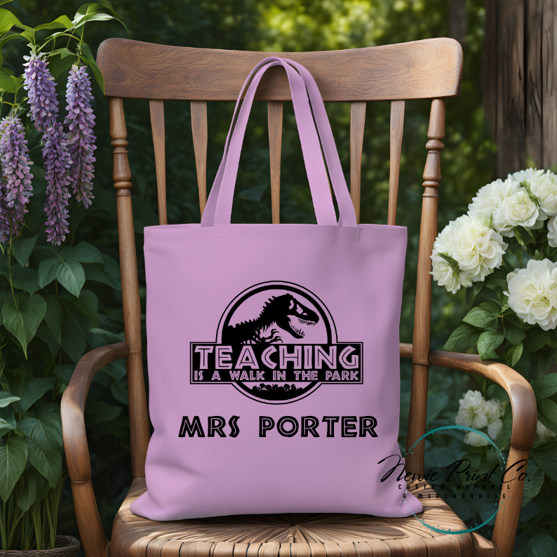 Walk in the Park Teacher Tote - Personalized Tote/Library Bags