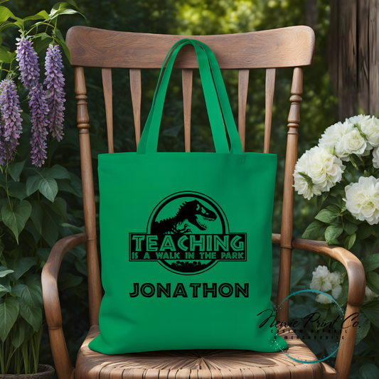 Walk in the Park Teacher Tote - Personalized Tote/Library Bags