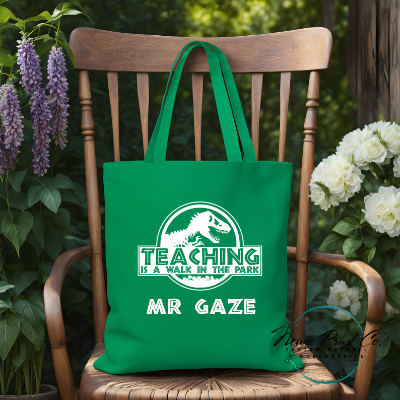 Walk in the Park Teacher Tote - Personalized Tote/Library Bags