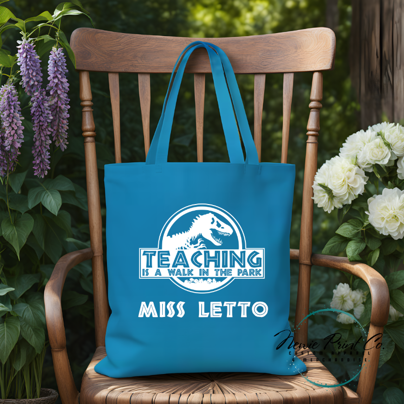 Walk in the Park Teacher Tote - Personalized Tote/Library Bags