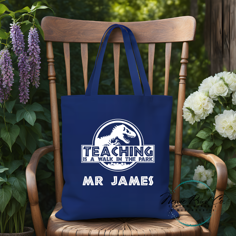 Walk in the Park Teacher Tote - Personalized Tote/Library Bags