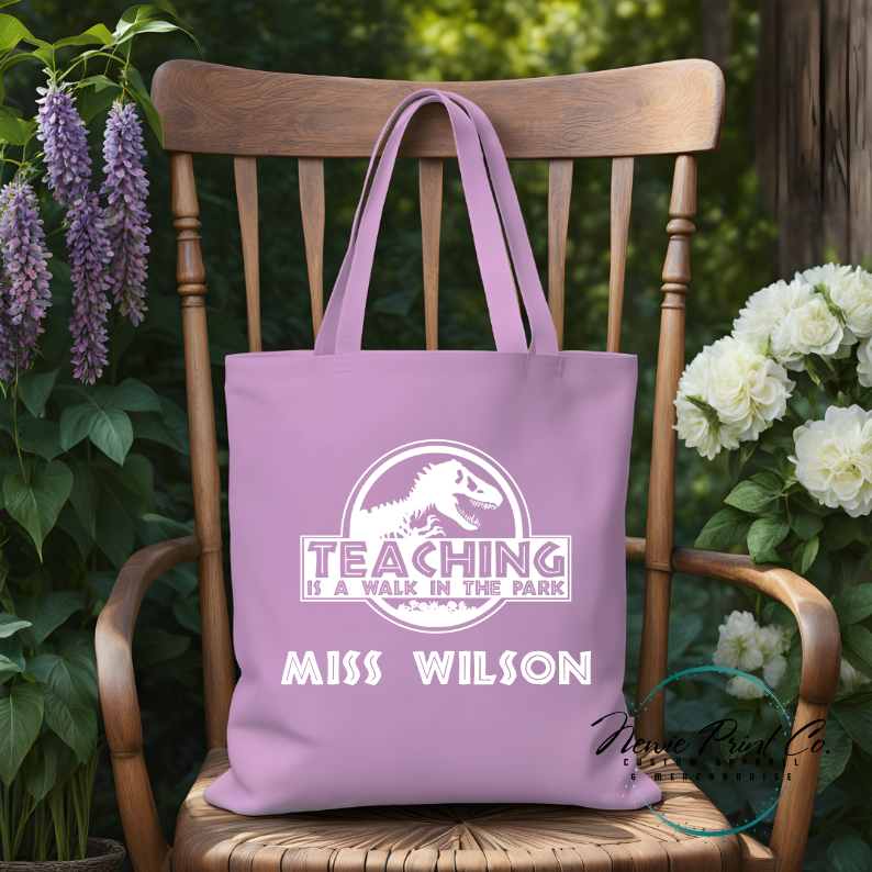 Walk in the Park Teacher Tote - Personalized Tote/Library Bags