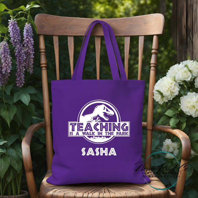 Walk in the Park Teacher Tote - Personalized Tote/Library Bags