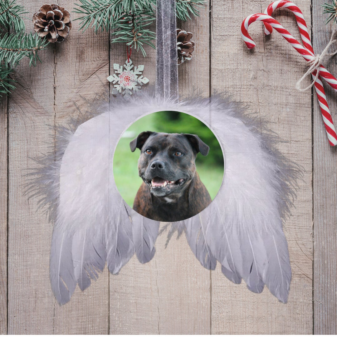 Custom Photo Aluminum & Feather Ornament - Christmas Keepsake/Memorial