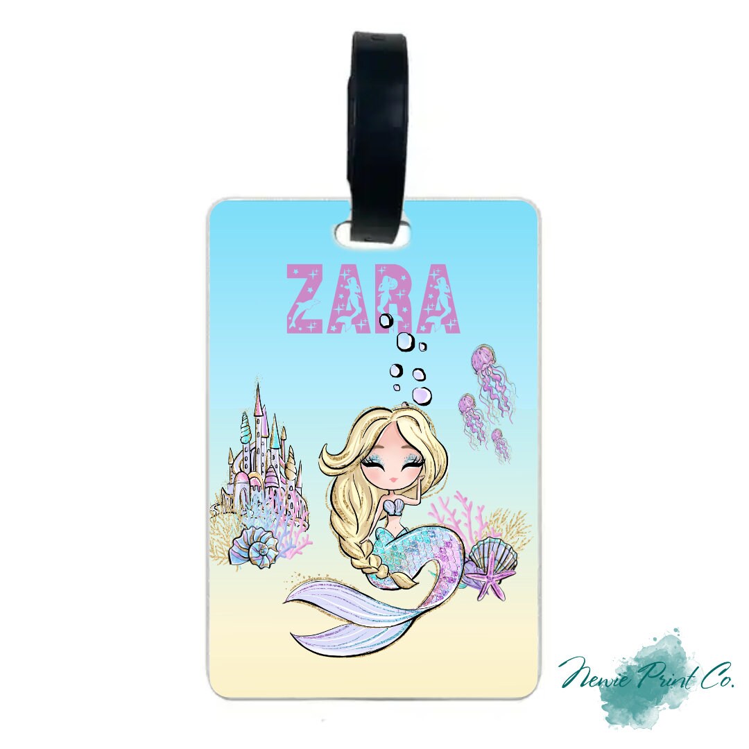 Mermaid Personalised PU Leather Keyrings/Bagtags