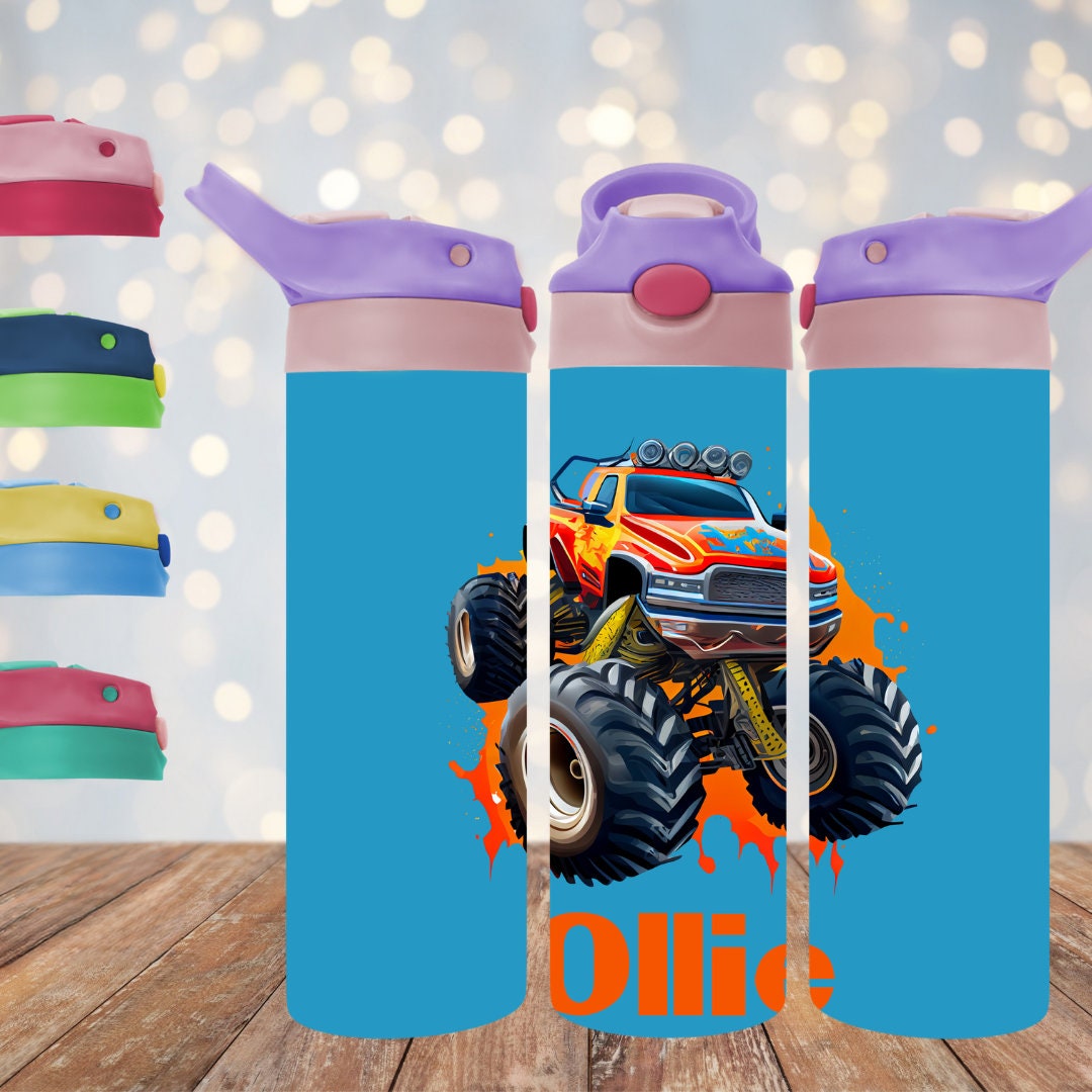 Monster Truck - Insulated 20oz Kids Flip Top Drink Bottles - Printed