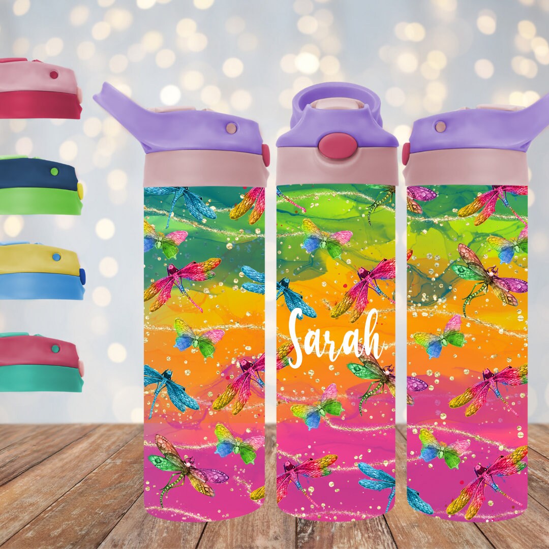 Dragonfly - Insulated 20oz Kids Flip Top Drink Bottles - Printed