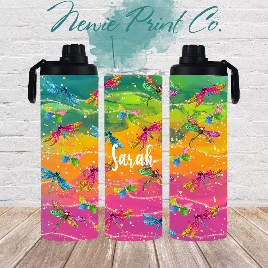 Dragonfly - Insulated 20oz Kids Flip Top Drink Bottles - Printed