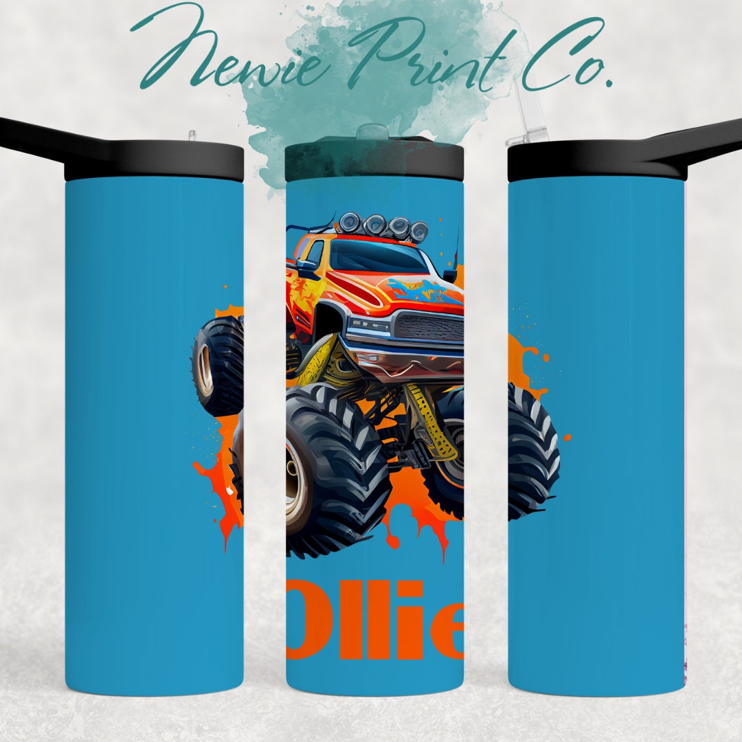 Monster Truck - Insulated 20oz Kids Flip Top Drink Bottles - Printed