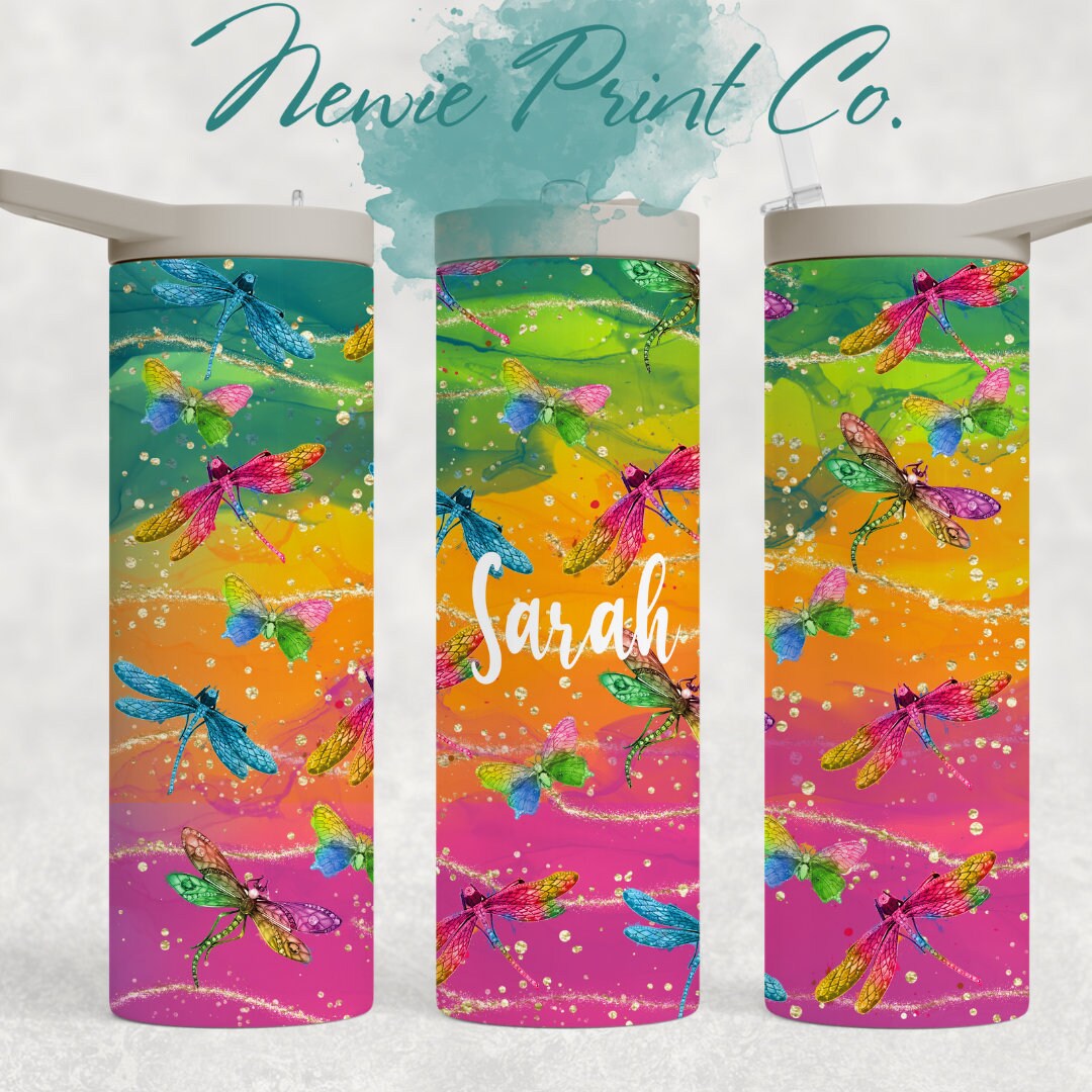 Dragonfly - Insulated 20oz Kids Flip Top Drink Bottles - Printed