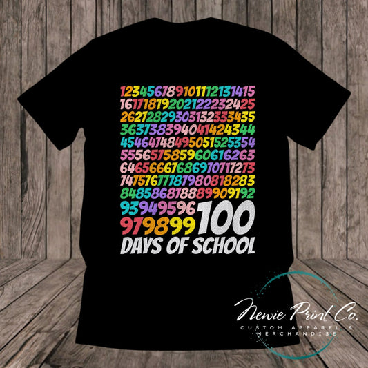 100 Days of School Day T-shirt - 100 Days Count Down Tee