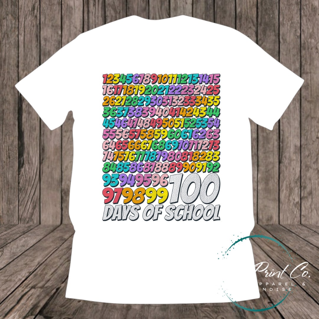 100 Days of School Day T-shirt - 100 Days Count Down Tee