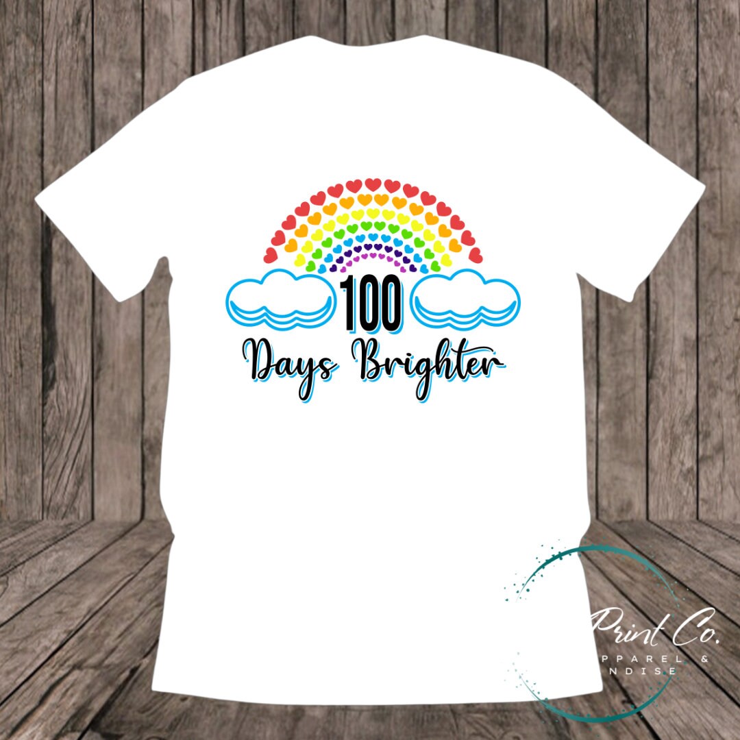 100 Days of School Day T-shirt - 100 Days Brighter