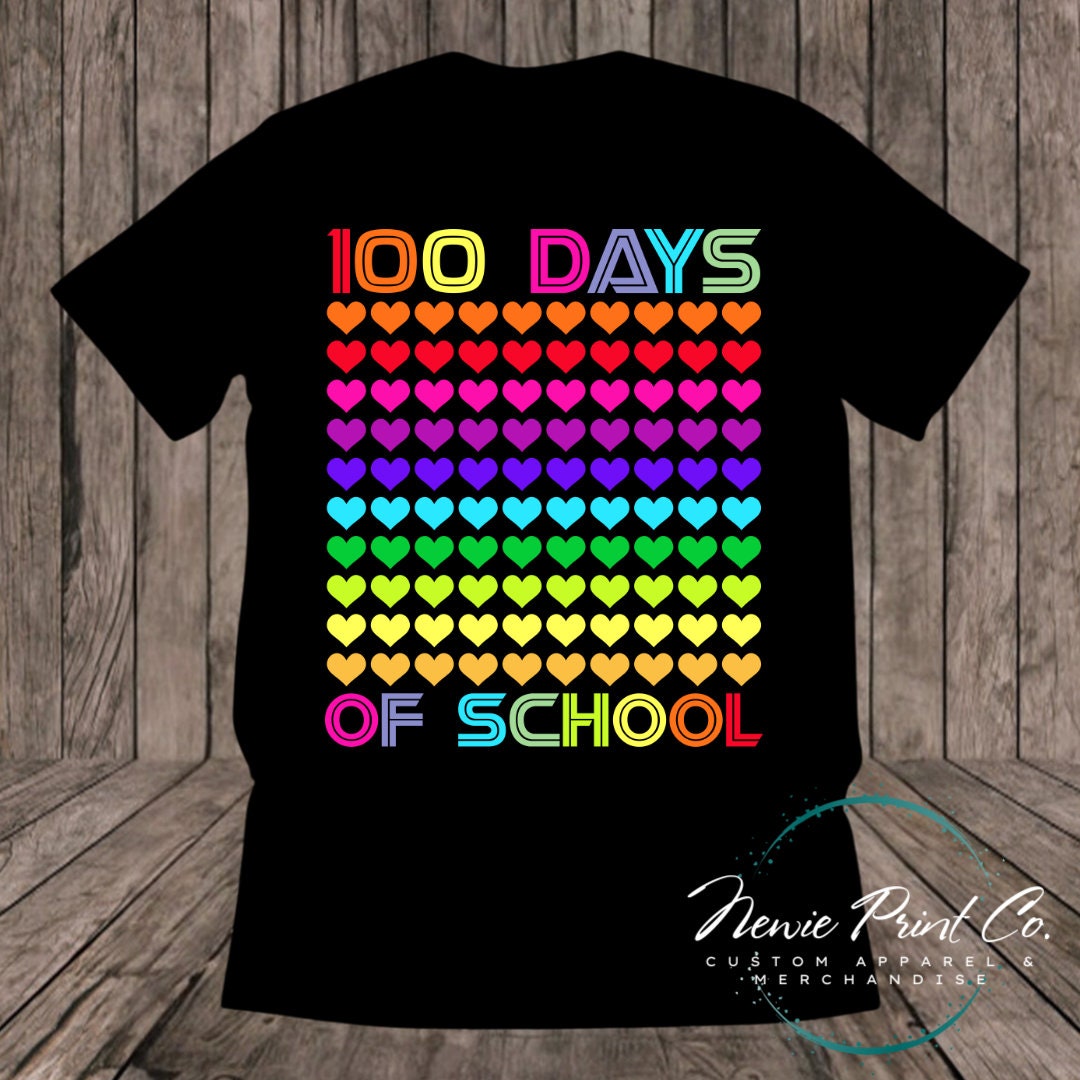 100 Days of School Day T-shirt - 100 Days Heart Tee