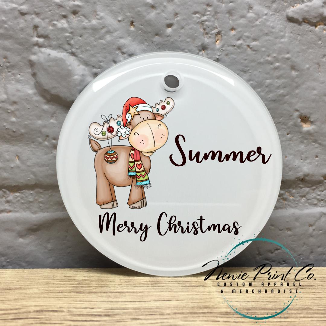 Personalised Ornament Moose - Christmas Keepsake