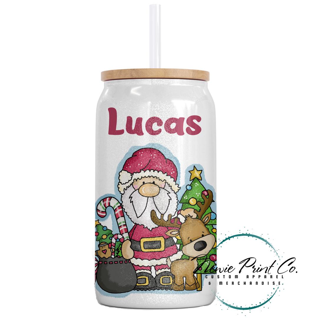 Santa with Reindeer Christmas Shimmer Cup