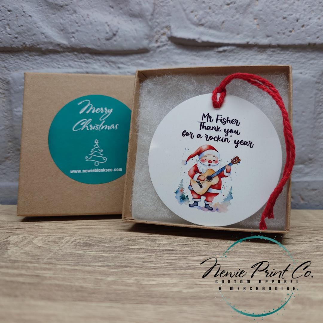 Personalised Teacher Ornament Reading Santa - Christmas Keepsake