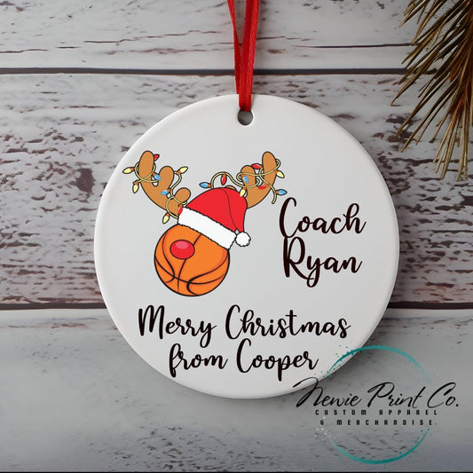 Personalised Teacher Ornament Basketball Coach - Christmas Keepsake