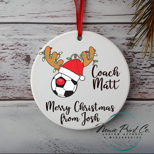 Personalised Teacher Ornament Soccer Coach - Christmas Keepsake