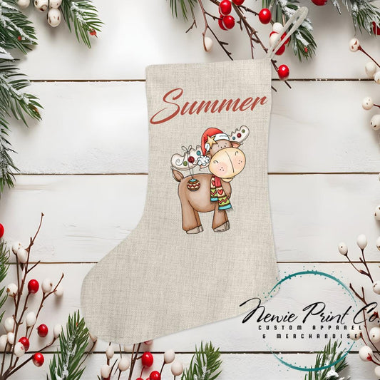 Christmas Moose Stocking - Personalised