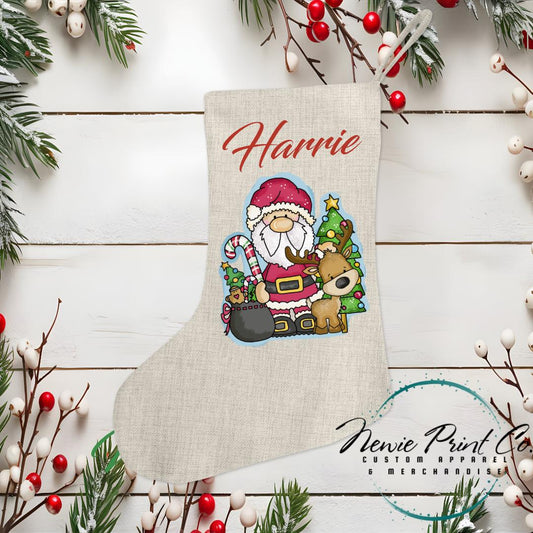 Santa and Reindeer Stocking - Personalised