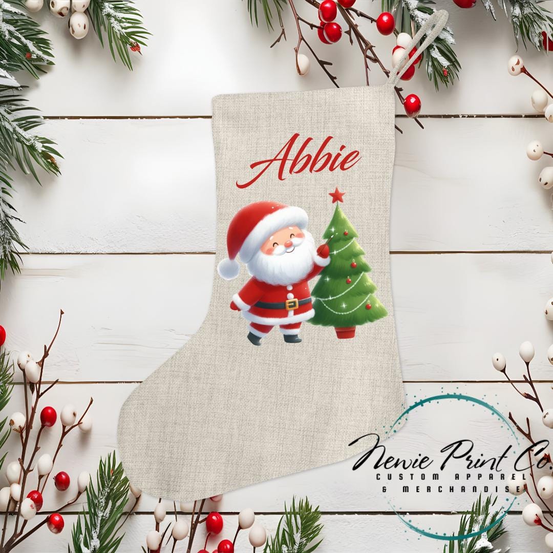 Santa and Tree Stocking - Personalised