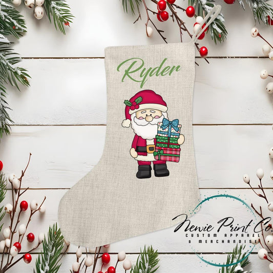 Santa with Presents Stocking - Personalised