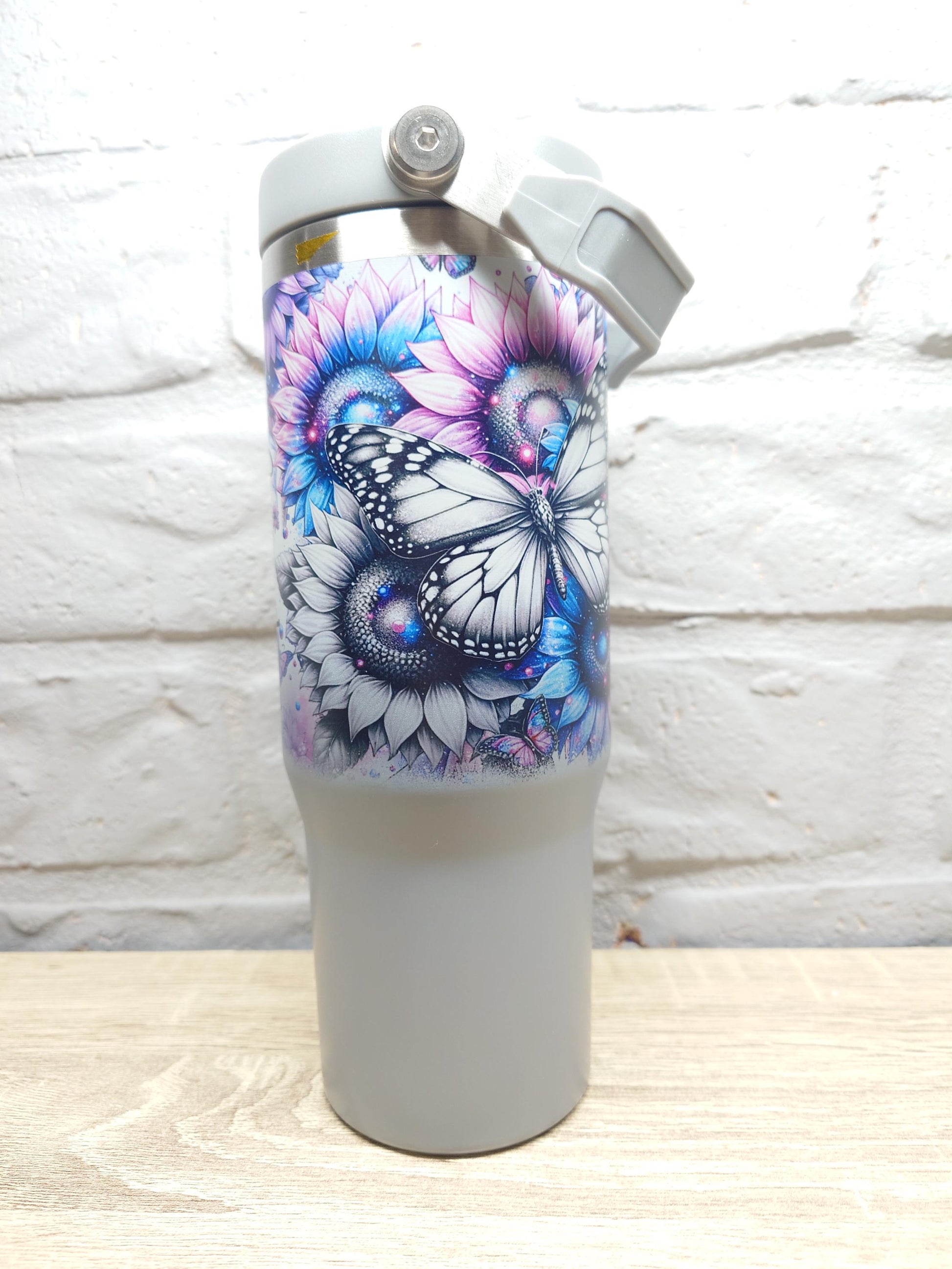 Stronger then the Storm - Bad Ass Sassy Affirmation Tumbler - Insulated 30oz Flip Top Drink Bottles - Printed