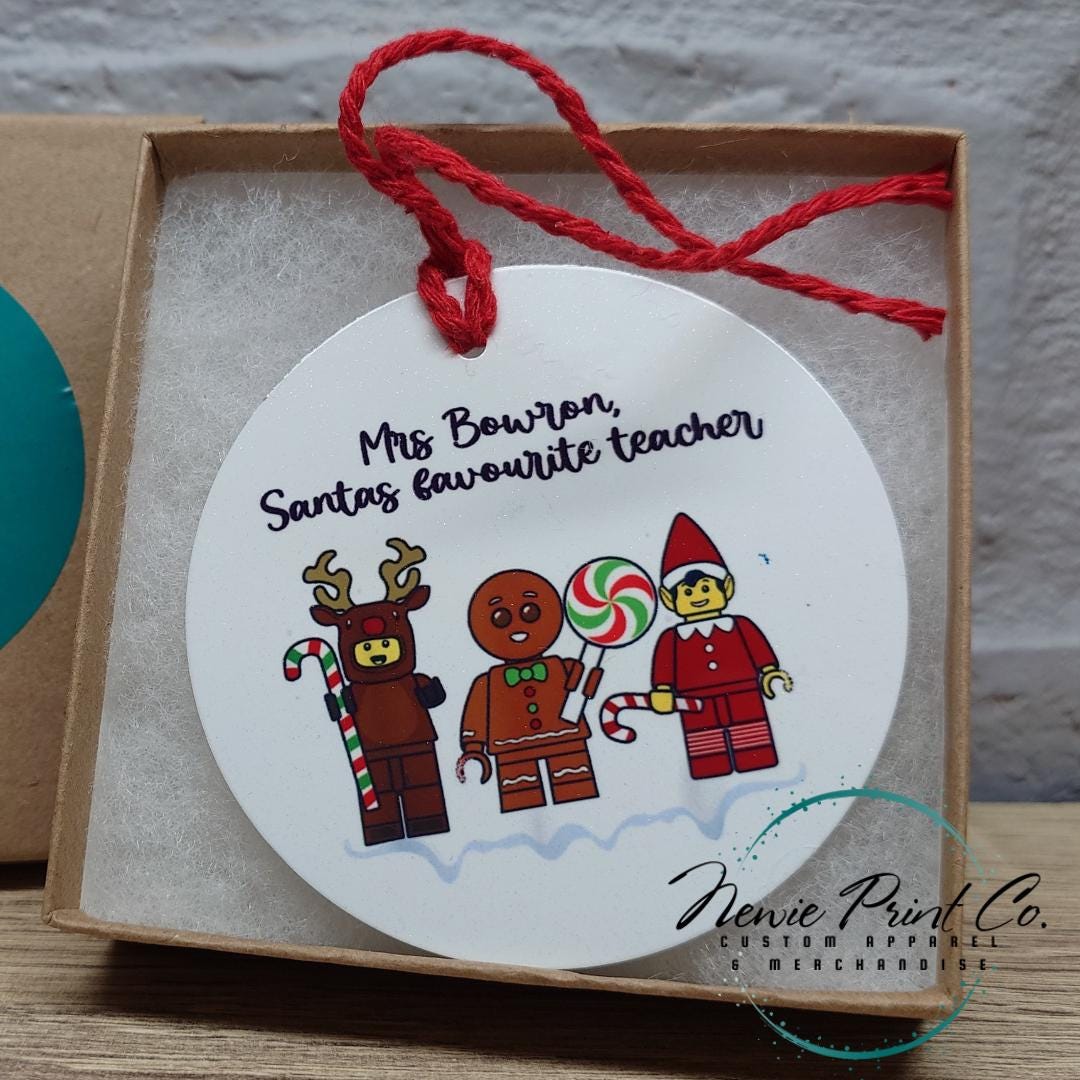 Santa with Tree Personalised Ceramic Ornament - Christmas Keepsake