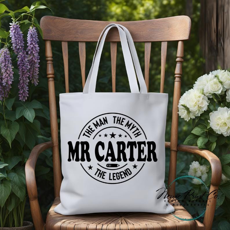 Legend Teacher Tote - Personalized Tote/Library Bags