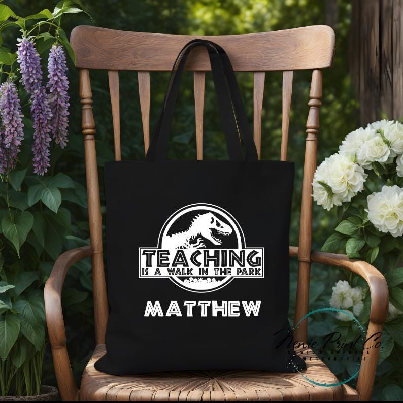 Walk in the Park Teacher Tote - Personalized Tote/Library Bags