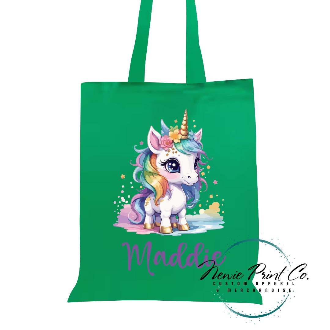 Bright Unicorn - Personalized Tote/Library Bags