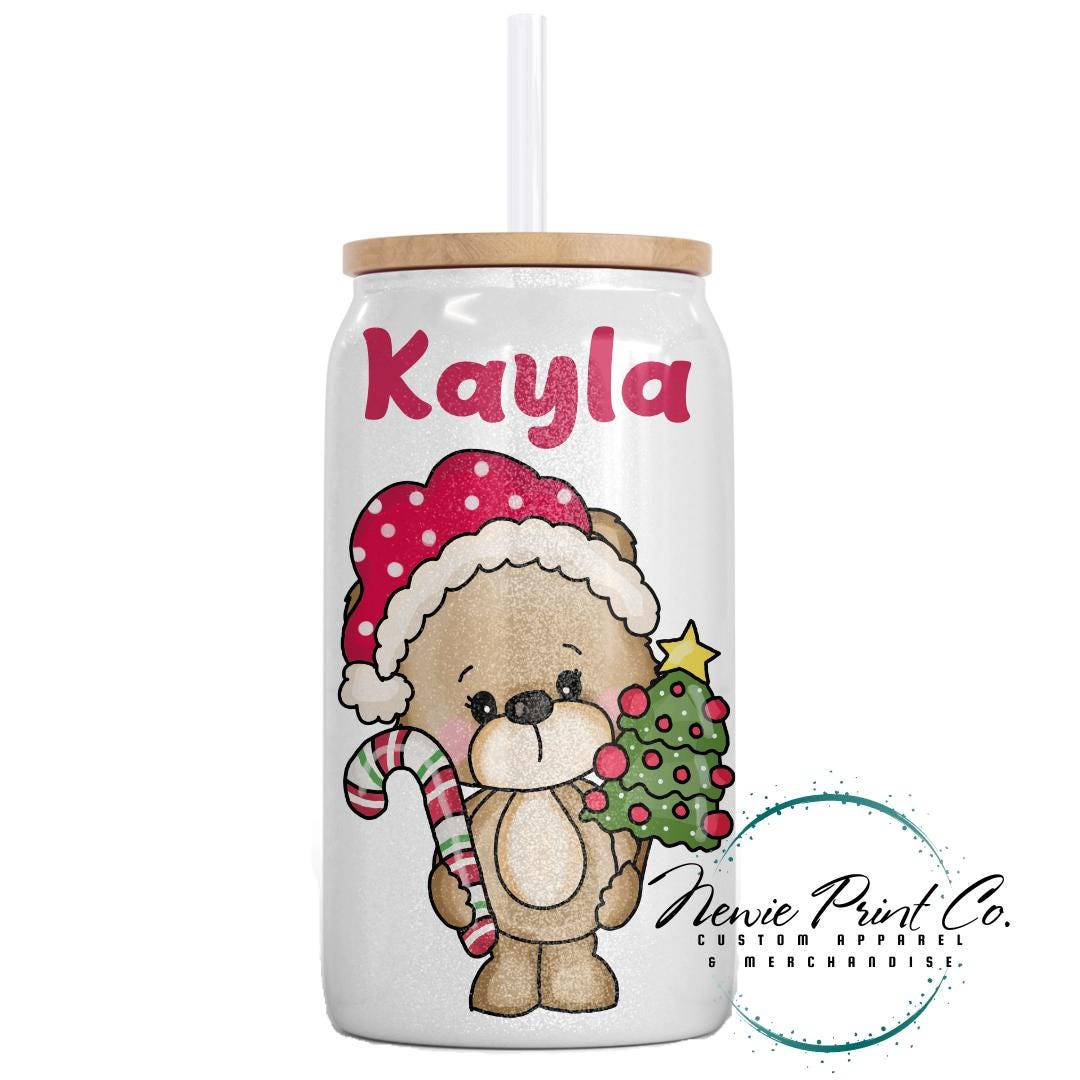 Bear with Candy Cane Christmas Shimmer Cup