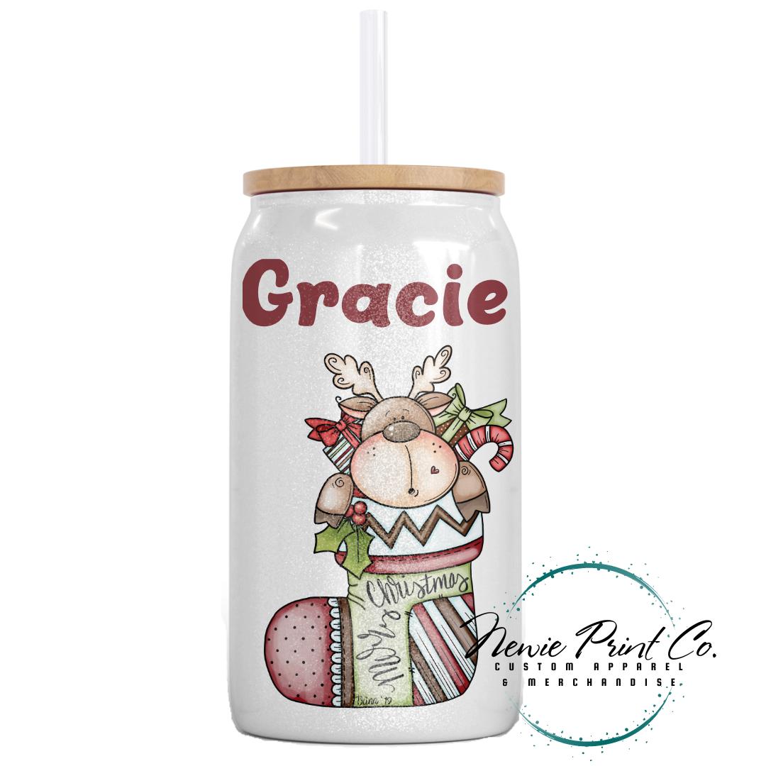 Reindeer in Stocking Christmas Shimmer Cup