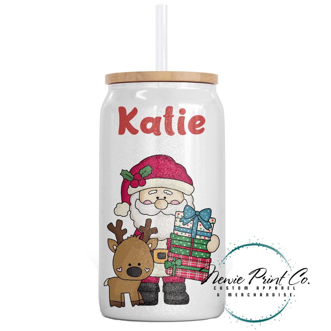 Santa and Reindeer with Presents Christmas Shimmer Cup