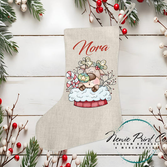 Christmas Moose Stocking - Personalised