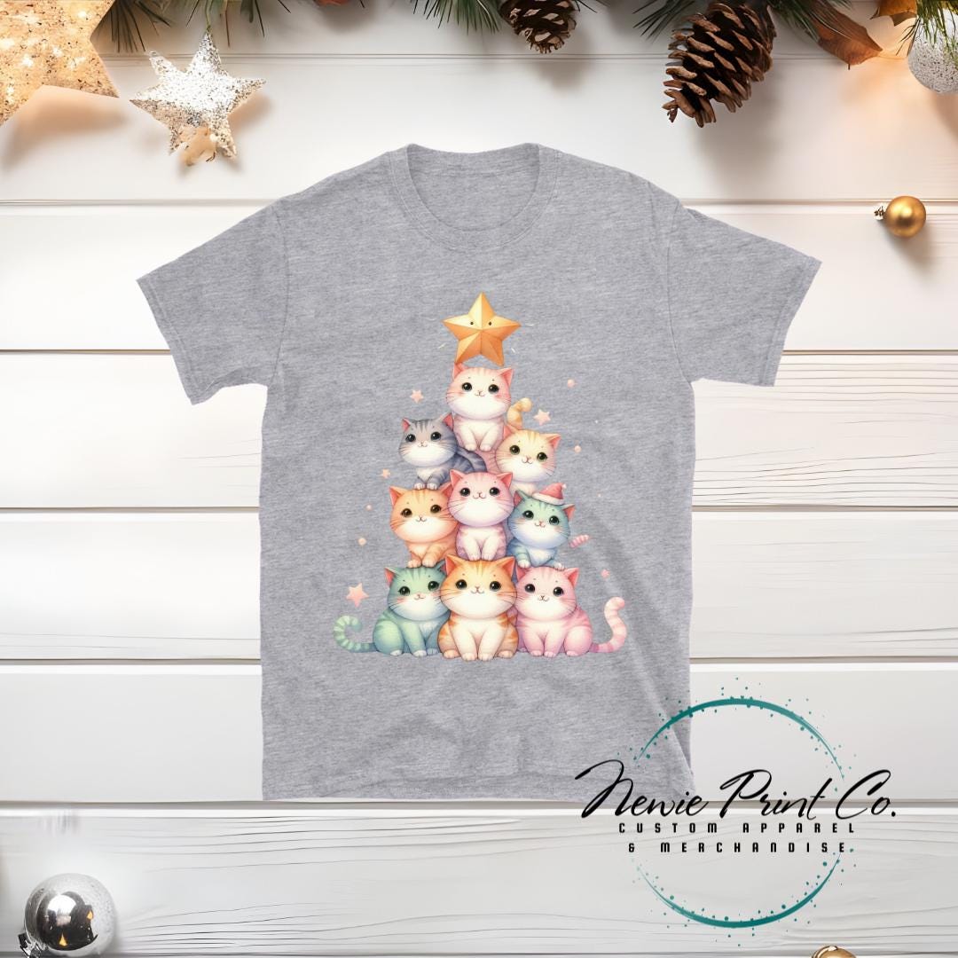 Rainbow Cat Tree - Christmas T-shirt