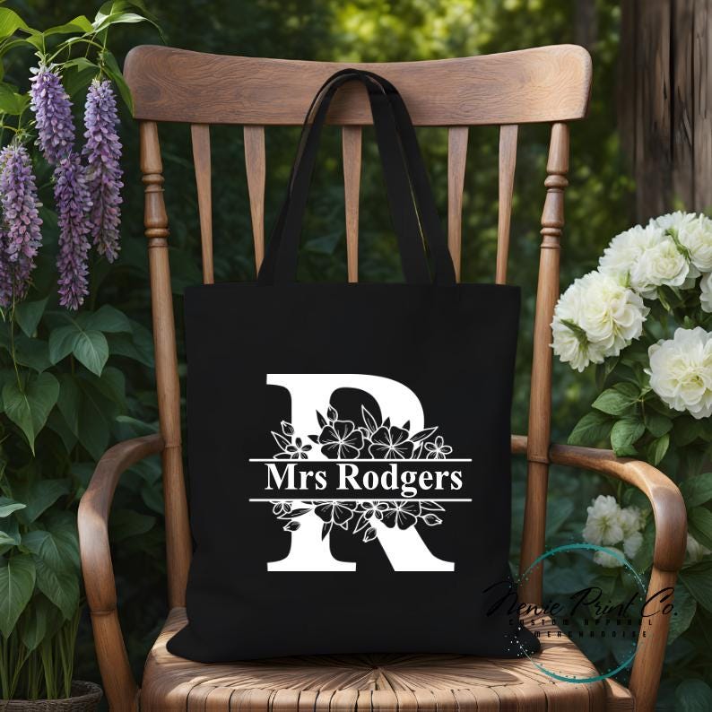 Monogram Name - Personalized Tote/Library Bags