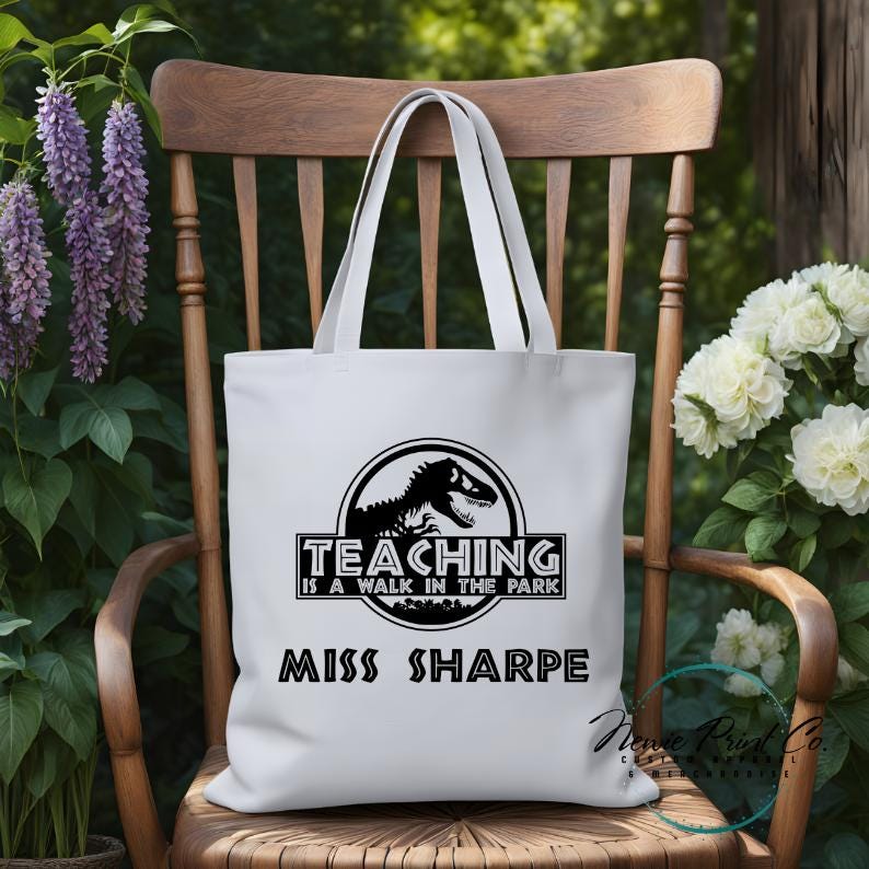 Walk in the Park Teacher Tote - Personalized Tote/Library Bags