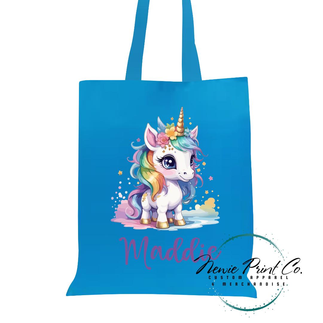 Bright Unicorn - Personalized Tote/Library Bags