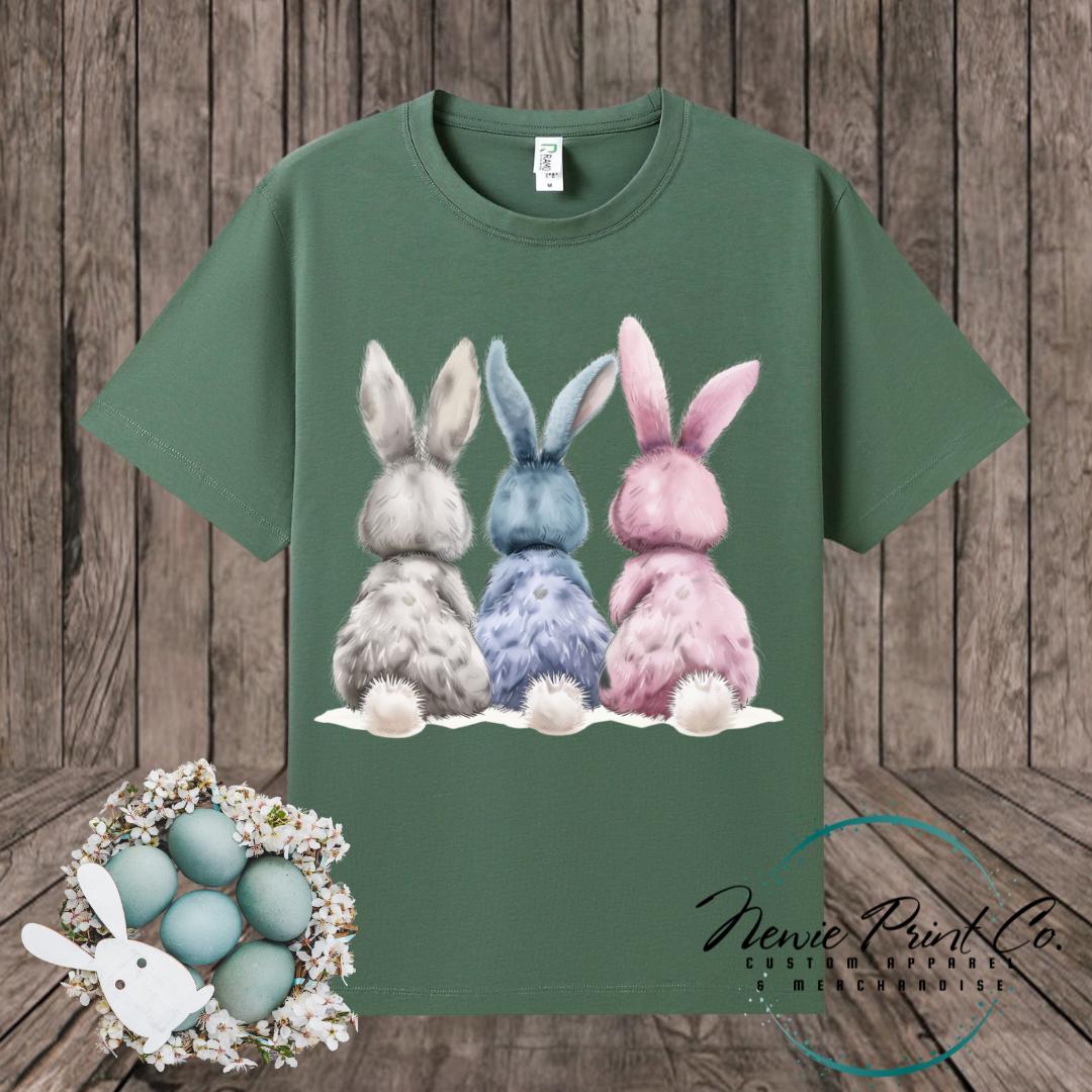 Three Bunnies Butts - Easter T-shirt Adult