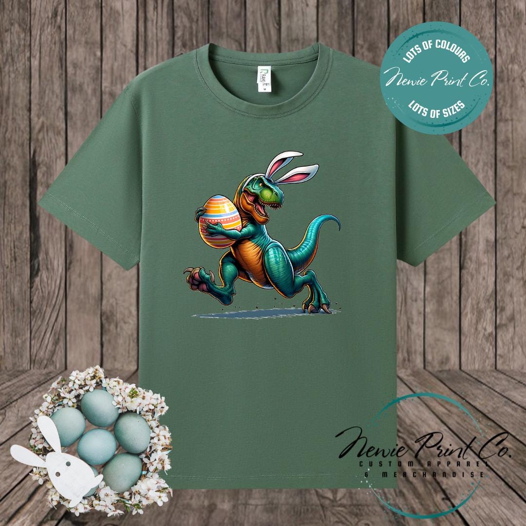 Dino Running - Easter T-shirt Adult