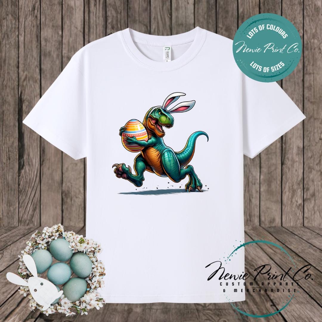 Dino Running - Easter T-shirt Adult