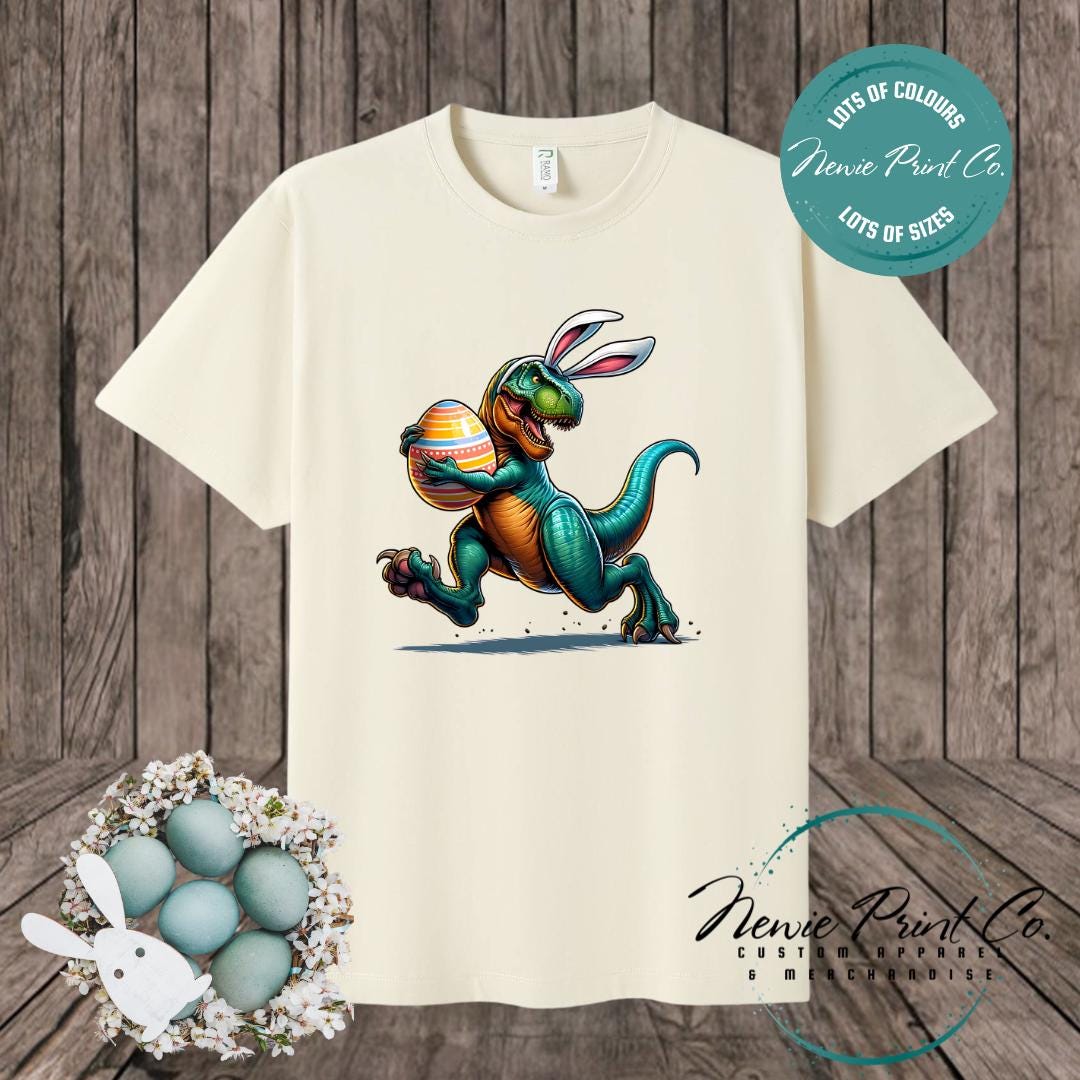 Dino Running - Easter T-shirt Kids